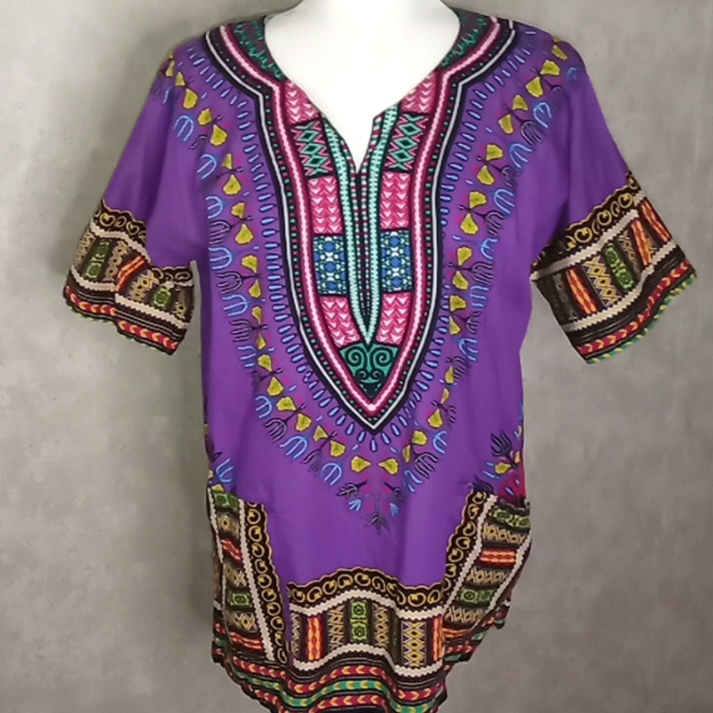 Purple Dashiki, size Medium, pre-loved condition, purple/  African Culture